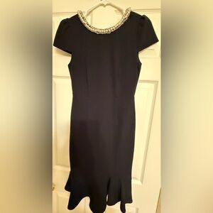 Betsey Johnson Sleeveless Black Midi Sheath Dress